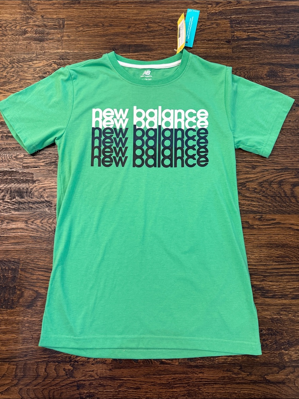 NWT New Balance Green Logo Repeat Tee